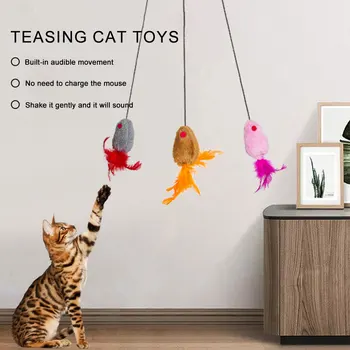 Интерактивные игрушки с возможностью самостоятельного воспроизведения, бесследный крючок, игрушка-качели для кошек с эластичной веревкой, имитация вызова мыши, товары для домашних животных, аксессуары
