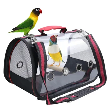 Портативная Прозрачная клетка для перевозки птиц и попугаев, Дышащая дорожная сумка для переноски птиц, маленький домашний кролик, Морская свинка, уличная сумка для птиц-попугаев