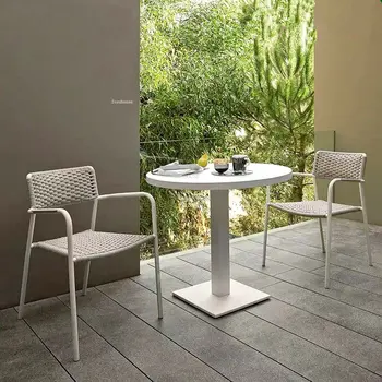 Уличные стулья из кованого железа и ротанга, Столы и стулья для домашнего сада, современная садовая мебель для отдыха, пляжные стулья со спинкой для балкона