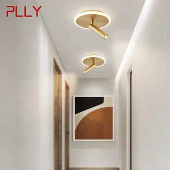 Простые латунные светильники в скандинавском стиле для потолка, светодиодные современные простые золотые поворотные прожекторы для домашнего декора крыльца и прохода