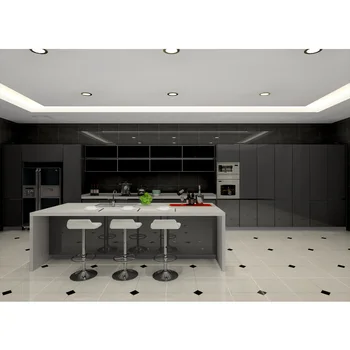 Хит продаж, Дизайн дома, Австралия, Глянцевый Лак, светло-серый Модульные Кухонные Шкафы, Современный