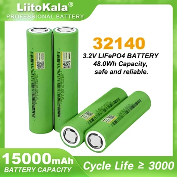 LiitoKala 32140 15Ah Lifepo4 Батареи 3,2 В Ячейки Для Diy 12 В 24 В 36 В 48 В 20AH 30AH Ebike E-scooter Электроинструмент Аккумуляторная Батарея