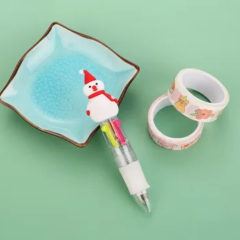 Четыре вида рождественских ручек Могут заменить цветную шариковую ручку для письма Мультяшный Снеговик Старик 4 Цветные ручки B2p среднего размера