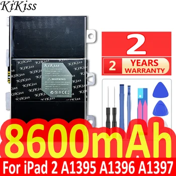 KiKiss 8600 мАч Батарея Для iPad 2 Ipad2 A1395 A1396 A1397 A1376 A1316 A1395 Подарочные Инструменты Наклейки