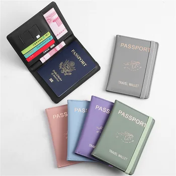 RFID Обложка для паспорта из искусственной кожи, водонепроницаемый проездной документ, бизнес-кредитная идентификационная карта, бумажник, держатель для паспорта, Многофункциональный протектор