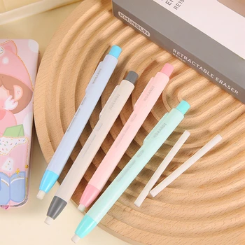Выдвижные ластики для карандашей в форме ручки Автоматические резиновые ластики Корректирующие принадлежности для школы Милые канцелярские принадлежности Школьные принадлежности