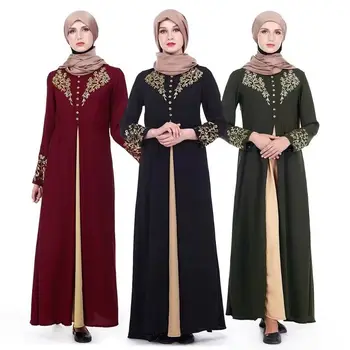 2023 Весенне-летнее платье для поклонения племени Хуэй на Ближнем Востоке, Женская Новая мусульманская одежда с золотым тиснением, Дубай