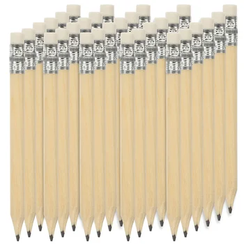 40 шт Мини-коротких карандашей 10 см, не затачивающихся, стираемых Деревянных канцелярских принадлежностей для рисования в гольф