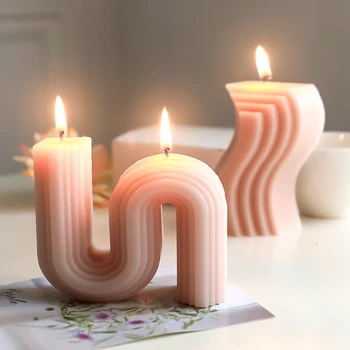 Креативная Геометрическая Свеча Силиконовая форма Креативная S-образная форма для изготовления мыльных свечей DIY Рождественский подарок Украшения для дома