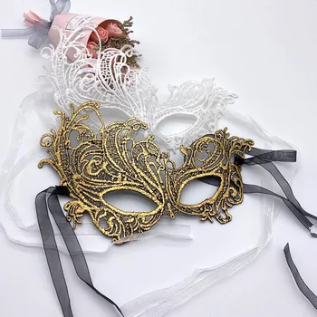 Женская полая кружевная Маскарадная Бронзовая маска для лица, косплей принцессы, реквизит для выпускного вечера, костюм королевы ночного клуба, маска для глаз, Экзотика