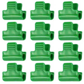 12ШТ Пластиковая пленка для теплиц, пряжка, зажим для труб, теплицы, крышки для рядов, укрытия, рамка для баннера (зеленый)