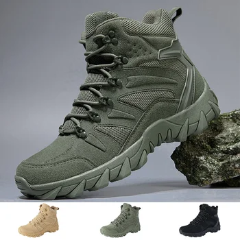 Военные мужские тактические ботинки, мужские ботильоны, армейские ботинки, мужская уличная противоскользящая военная обувь, легкая рабочая защитная обувь большого размера