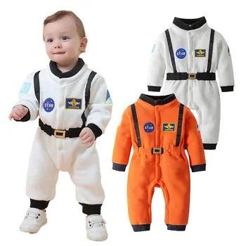 Детский костюм космического астронавта, осенне-зимняя одежда для малышей, комбинезон для мальчиков и девочек, костюм для косплея в стиле аниме на Хэллоуин, 9 12 18 24 36 Месяцев