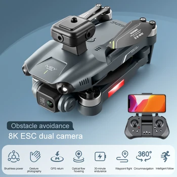 Мини-Дрон V28s GPS Камера 8K ESC Бесщеточный двигатель Предотвращение препятствий Электронный Пульт дистанционного управления Полет Квадрокоптера 2000 м Игрушка в подарок