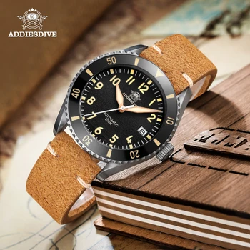 AddiesDive роскошные мужские часы Pilot с сапфировым стеклом NH35 автоматические часы супер светящийся керамический безель ретро 200-метровые часы для дайверов