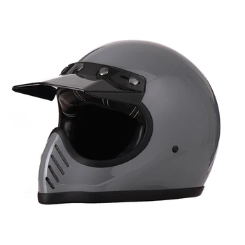 Винтажный мотоциклетный шлем из стекловолокна, Корейский стиль, ретро-мотокросс, Cafe Racer Casco Capacetes Одобрен DOT