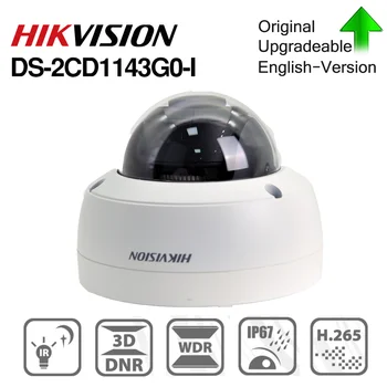 Hikvision 4MP PoE IP-камера DS-2CD1143G0-I Сетевые Купольные Камеры видеонаблюдения 30M ИК-камера безопасности самообороны ip67 ik10