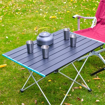Сверхлегкий Портативный складной стол для кемпинга Складной обеденный стол на открытом воздухе из высокопрочного алюминиевого сплава для вечеринки в саду, пикника, барбекю