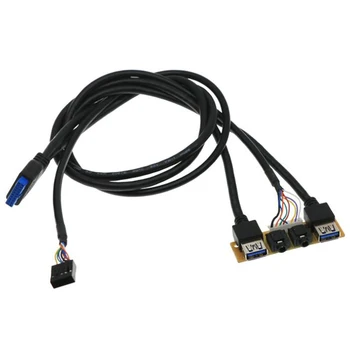 60 см Передняя панель корпуса USB3.0 + USB3.0 + Порты ввода-вывода HD o Jack + Плата ввода-вывода + Внутренний провод USB-Лицевая линия DIY Case Extension Line