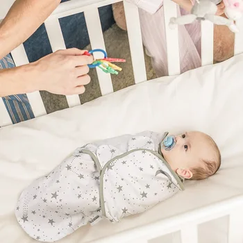 Мягкий детский спальный мешок с двусторонним одеялом из чистого хлопка, защищающим от ударов, пеленальное полотенце и обертывание для младенцев круглый год