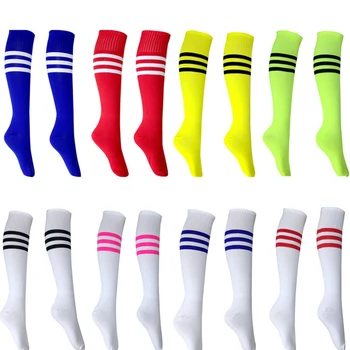 1 пара футбольных носков Высококачественные Хлопчатобумажные Леггинсы до колена с длинной трубкой, носки для футбола, бейсбола, бега, спорта для взрослых