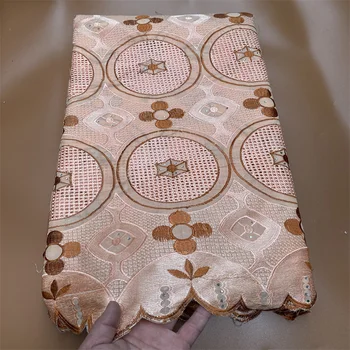 5 ярдов швейцарской кружевной ткани новейшая тяжелая вышивка бисером африканские 100% хлопчатобумажные ткани швейцарская вуаль кружева популярный дубайский стиль 3L05