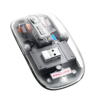 Беспроводная Прозрачная Мышь Трехрежимная Прозрачная Мышь с разрешением 2400 точек на дюйм Превосходная Производительность Игровых Мышей для Ноутбука BT Gaming Mouse