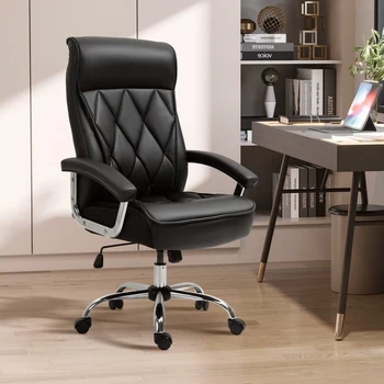 Офисное кресло для руководителей с высокой спинкой Компьютерный стол, Регулируемое эргономичное кресло для домашнего офиса из искусственной кожи, прошитой бриллиантами, Горячая распродажа