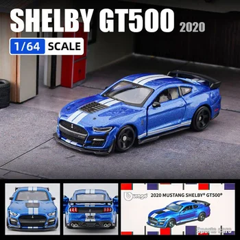 Миниатюрная модель автомобиля из сплава Bburago 1:64, Mustang SHELBY GT500, Отлитая под давлением копия коллекционной игрушки для мальчиков, подарки