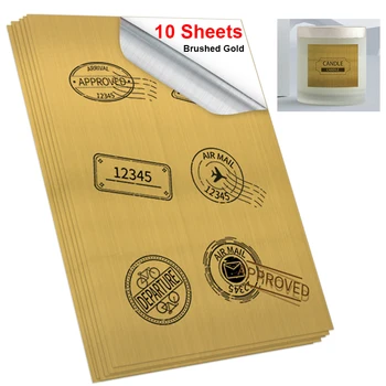 Золотая бумага для наклеек формата А4, 10 листов, Полупрозрачная белая бумага для виниловых наклеек для печати на всех струйных принтерах, водонепроницаемая копировальная бумага