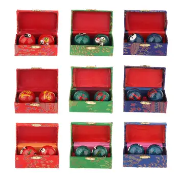 2 штуки Шариков для массажа рук с коробкой для хранения, Подарочные шарики Baoding для родителей