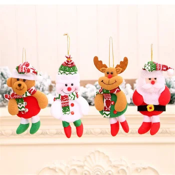Рождественская тканевая кукла Кулон сделай сам Рождественский подарок Санта Олень Медведь Снеговик Подвески для рождественской елки Украшения дома