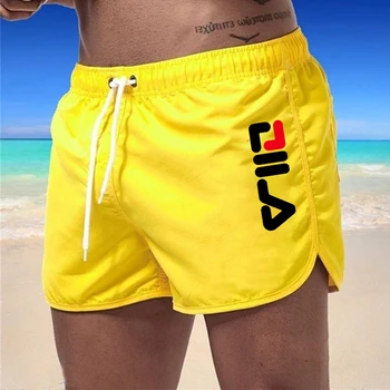 Летние мужские купальники, дышащие пляжные шорты, мужской купальник для серфинга, шорты для фитнеса, повседневные пляжные короткие штаны с принтом