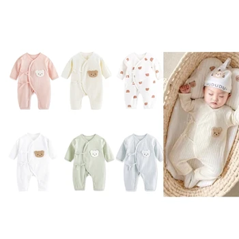 Хлопковый комбинезон с длинным рукавом, детский комбинезон Унисекс, одежда для новорожденных мальчиков и девочек в подарок
