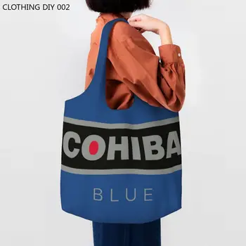 Изготовленная на заказ холщовая сумка для покупок Cohiba, женские многоразовые сумки-тоут для покупок в продуктовых магазинах большой емкости, сумка для фотосъемки, сумка для переноски фотографий