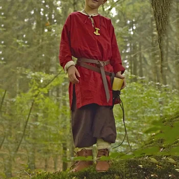 2022 Средневековые костюмы для косплея для детей, Винтажная детская туника эпохи Возрождения для мальчиков и девочек, одежда для косплея рыцаря-викинга на Хэллоуин