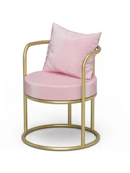 Скандинавский стул, темно-красный стул, домашний светильник, роскошный повседневный стул, простые вставки из кованого железа, журнальный столик и стулья на балконе