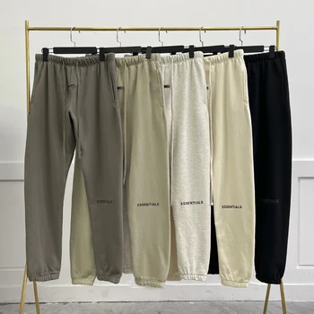 Мужские тренировочные брюки Essentials, мужской модный бренд, набивные буквы, 100% хлопок, хип-хоп Свободные штаны унисекс для бега трусцой, женские брюки оверсайз