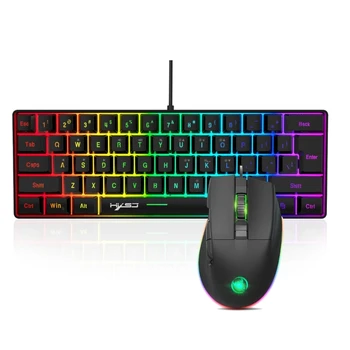Набор игровых клавиатур, игровая мышь, клавиатуры со светодиодной подсветкой RGB, USB-провод