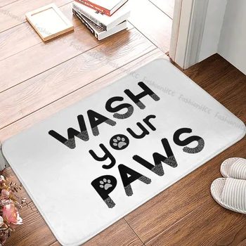 Вытирайте лапы нескользящим ковриком для ванной, кухонным ковриком, приветственным ковриком с фланелевым рисунком.