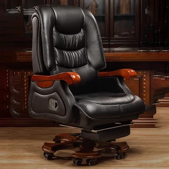 Кожаное офисное кресло на колесиках с откидной спинкой для игрового ПК Дизайн офисного кресла Nordic Sedia Da Ufficio Мебель для дома