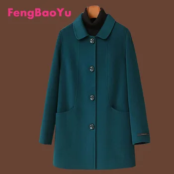Fengbaoyu/ Осенне-Зимнее Женское Двустороннее Кашемировое Пальто Для Матери Среднего возраста, Большие Размеры 4XL, Шерстяное Красное Пальто, Женская Одежда