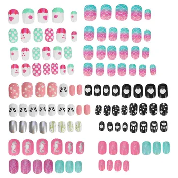 120 Шт Детские накладные ногти Флэш-костюм Поддельные Рождественские Носки для девочек ABS для ногтей