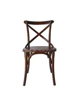 Французско-американский корейский стул из массива дерева с поперечной спинкой, y-образный стул, обеденный стул из ротанга, стул для учебы, бревенчатый цвет, выветрившийся рисунок проволоки