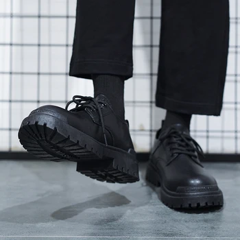 Модные классические кроссовки, Мужская повседневная кожаная обувь, Мужские туфли на плоской подошве из натуральной кожи на шнуровке, Корейская простая обувь, Размер 47