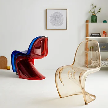 Обеденные стулья в скандинавском минимализме, современное дизайнерское пластиковое эргономичное кресло для отдыха, прозрачная мебель для ресторана Sillas