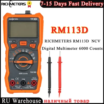 Мультиметр RICHMETERS Multimetro Tester Цифровой мультиметр на 6000 отсчетов Автоматическое Измерение переменного / постоянного напряжения и температуры
