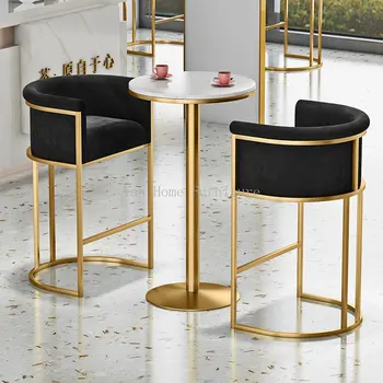Роскошное Черное Мягкое Бархатное Чугунное Золотое Металлическое Кресло Кресло для Гостиной Барный Стул Комод Кофейный Барный Стул для отдыха