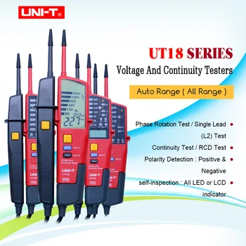 UNI-T UT18A UT18B UT18C UT18D Автоматический Диапазон вольтметр Цифровой Вольтметр Тестер Напряжения Ручка Со Светодиодной Индикацией