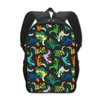 Мультяшный рюкзак с гекконом / бородатым драконом для мальчиков-подростков, рюкзак с домашней рептилией и ящерицей, детские школьные сумки с дикими животными, дорожная сумка для книг